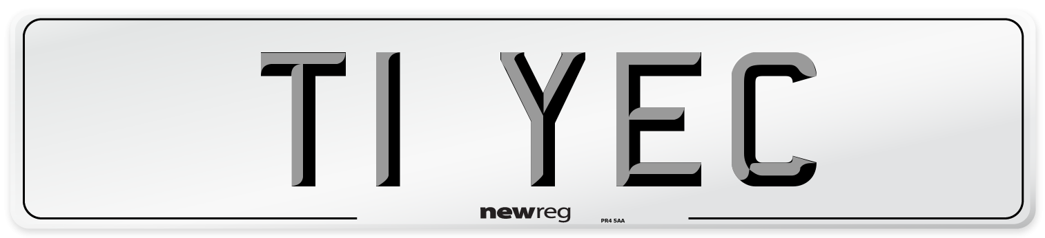 T1 YEC Number Plate from New Reg